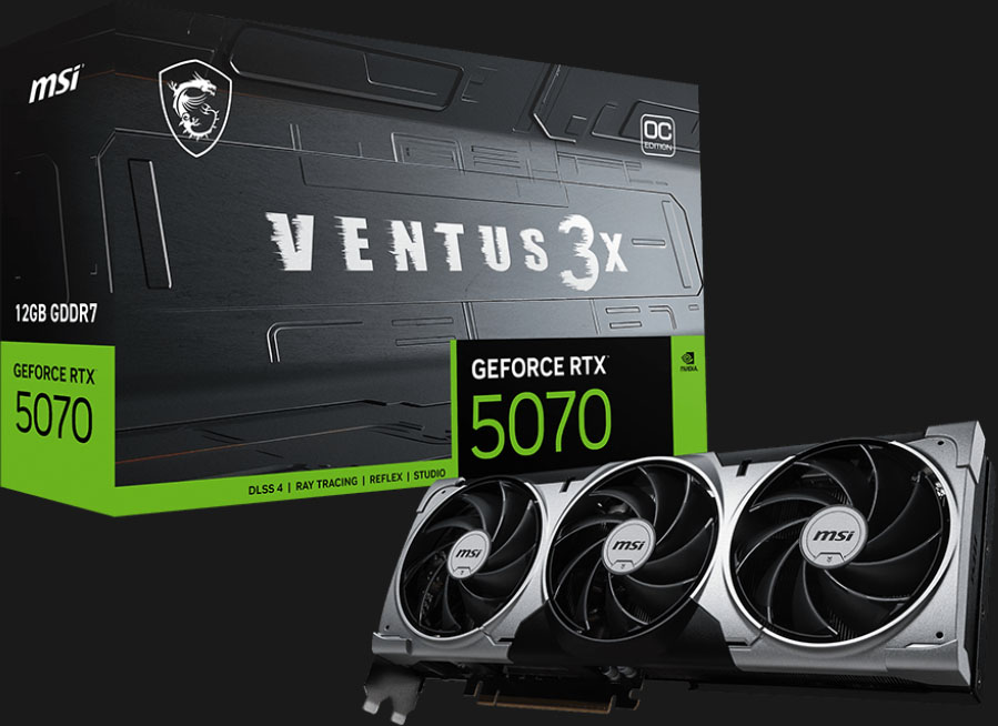 Placa de video MSI GeForce RTX™ 5070 12G VENTUS 3X OC