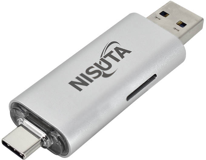 Lector de tarjetas SD/MicroSD con USB C 3.1 y AM 3.0 Nisuta (NSCRUC3)