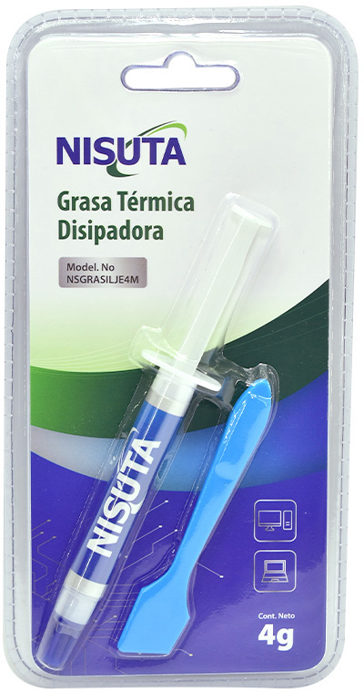 Grasa metalica disipadora gris 4g con espatula Nisuta (NSGRASILJE4M)
