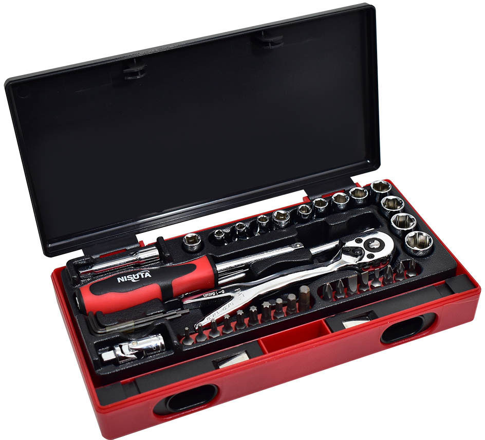 Kit de herramientas de 42 piezas con tubos y puntas Nisuta (NSK6815)