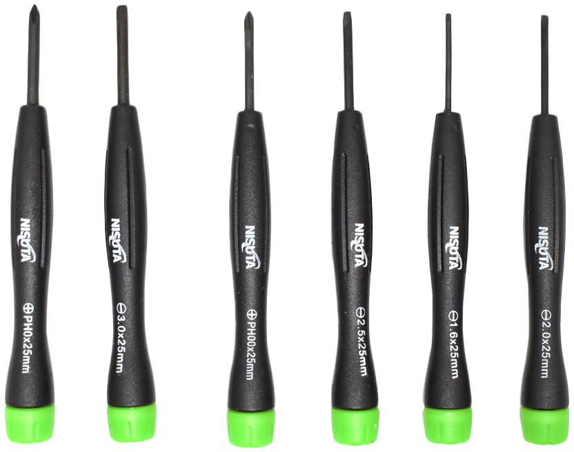 Kit de destornilladores de precision de 6 unidades Nisuta (NSKDP6)