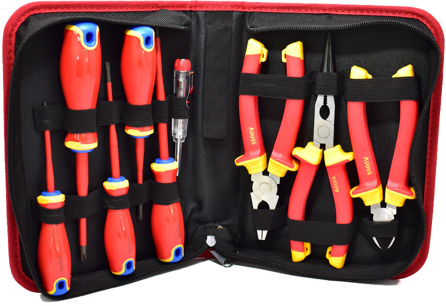 Kit de herramientas de 1000V de 9 piezas para electricista Nisuta (NSKVDE9)