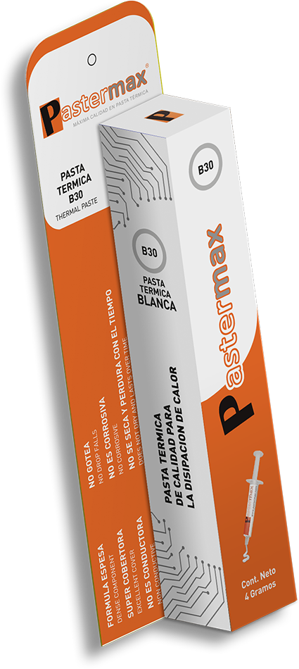 Presentación en caja de la pasta térmica Pastermax Blanca B30
