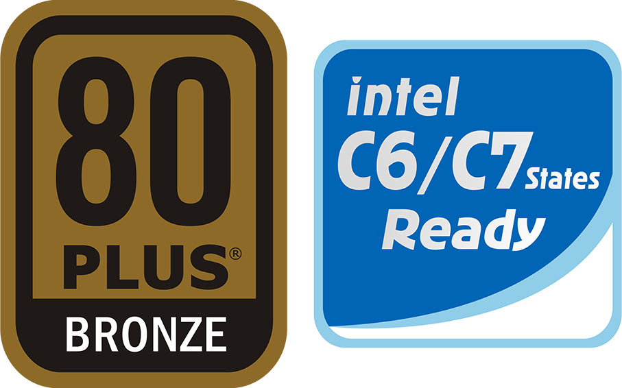 Certificación 80 PLUS Bronze y preparada para los modos Intel C6/C7