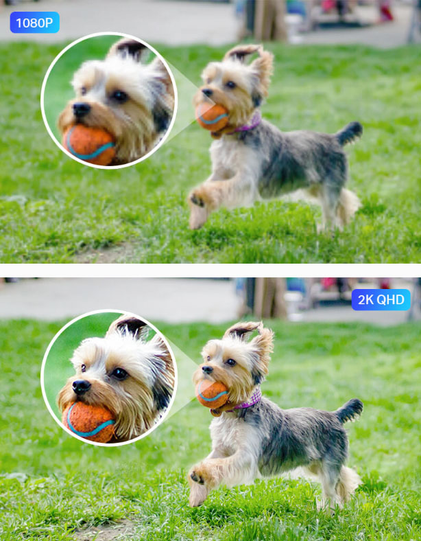 Comparación de calidad de imagen en resolución 2K QHD y 1080P