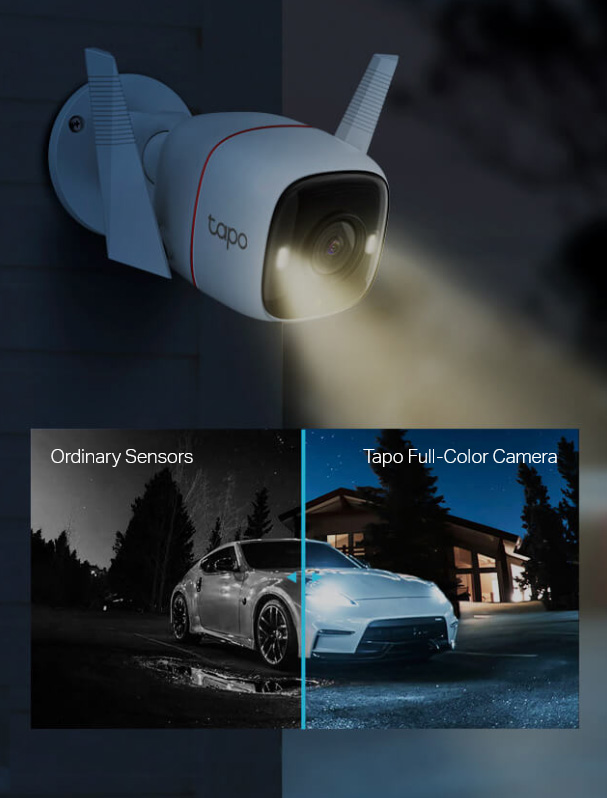 Comparación de La vista vívida a todo color en la noche oscura