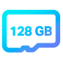 Ícono MicroSD Hasta 128 GB