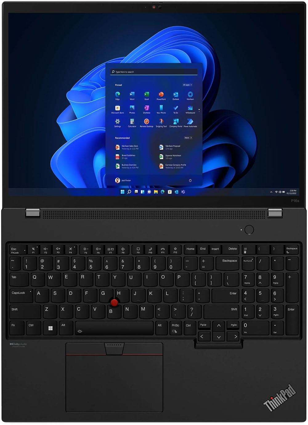 Notebook Lenovo ThinkPad P16s Gen 2 (Intel), color Villi Black