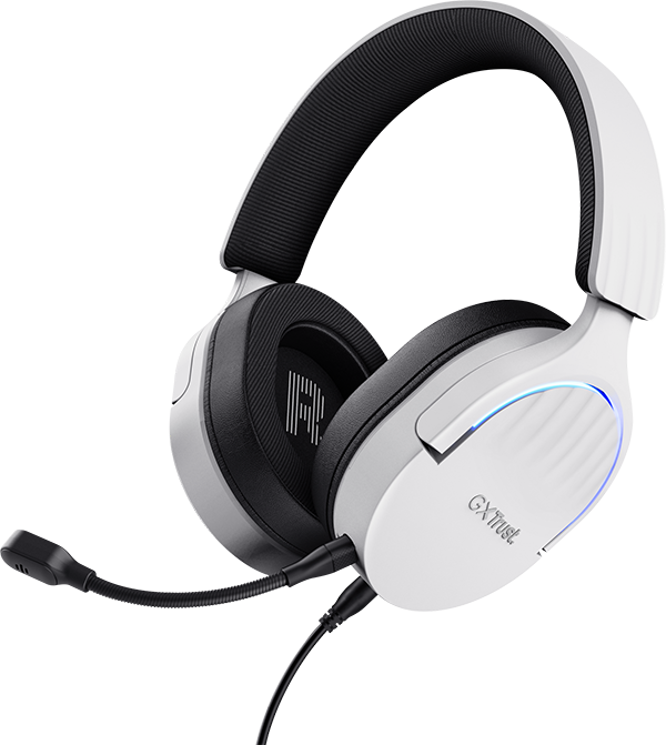 Auriculares Gaming 7.1 USB Trust GXT 490W Fayzo, de color blanco