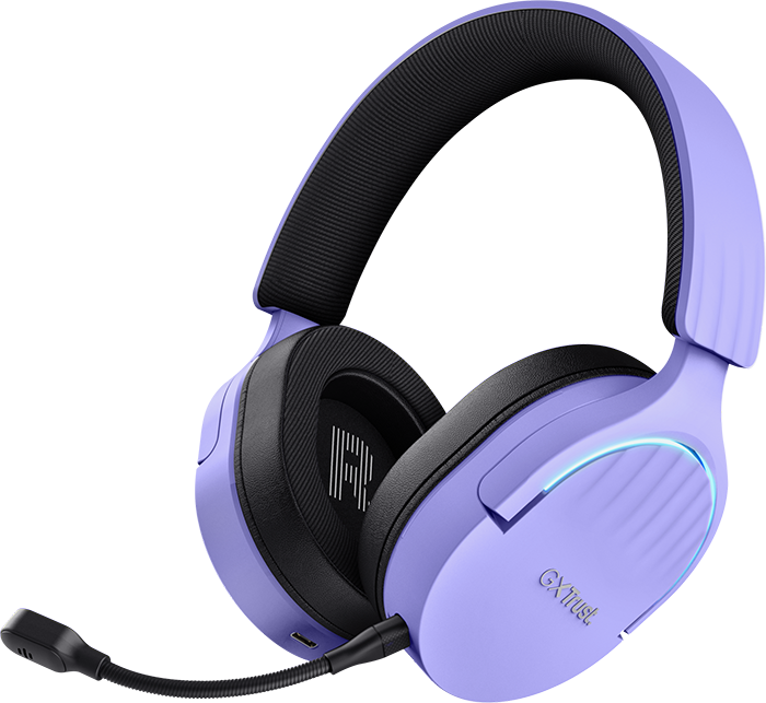 Auriculares Gaming Inalámbricos Trust GXT 491P Fayzo, de color Morado