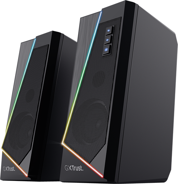 Parlantes 2.0 con iluminación RGB Trust GXT 609 Zoxa de color negro