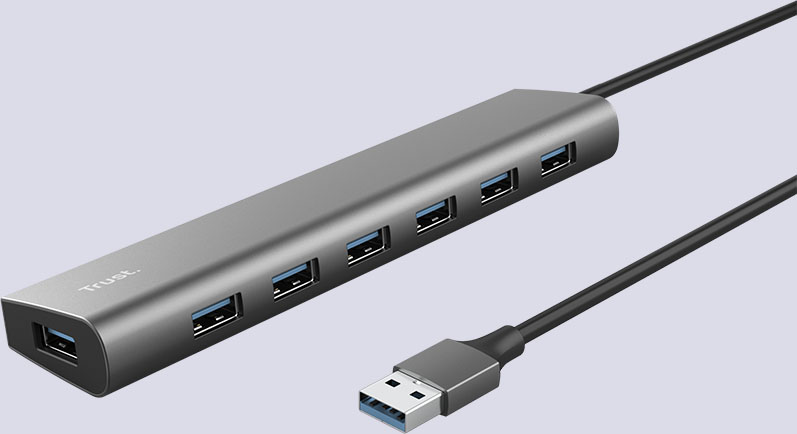 Hub USB 3.2 Gen1 de 7 puertos Trust Halyx