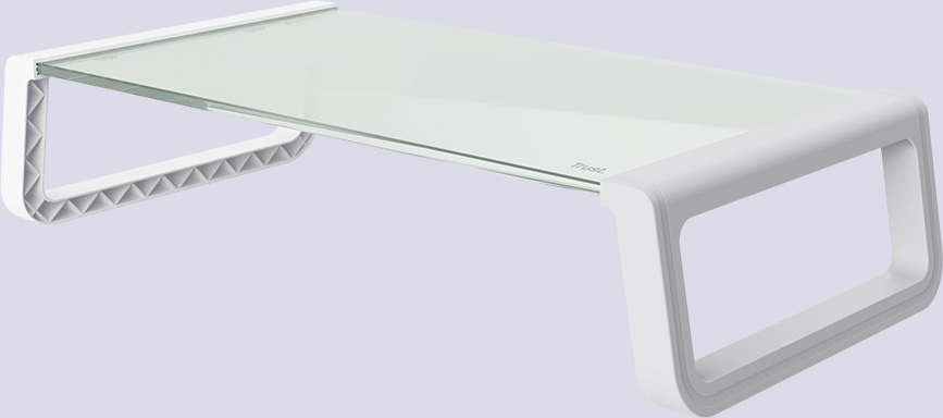 Soporte para monitor de cristal templado Trust Monta de color blanco