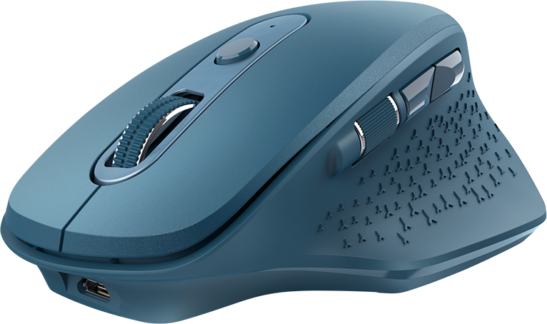 Mouse inalámbrico recargable Trust Ozaa color Azul