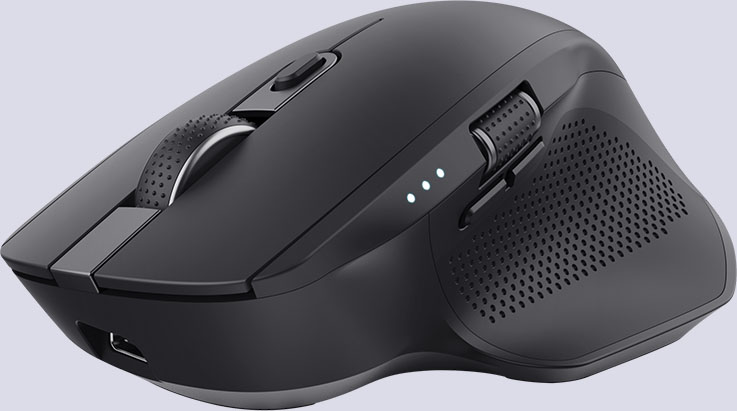 Mouse inalámbrico multidispositivo Trust Ozaa+ de color Negro
