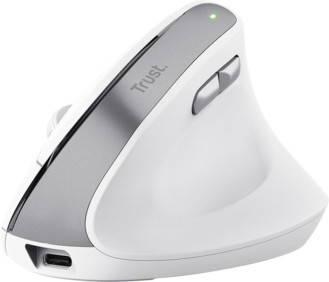 Mouse ergonómico inalámbrico Trust Bayo II - Blanco