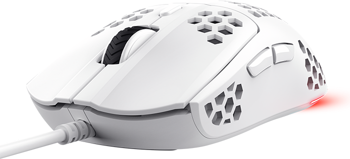 Mouse Gaming Ultraliviano Trust GXT 928W Helox de color blanco