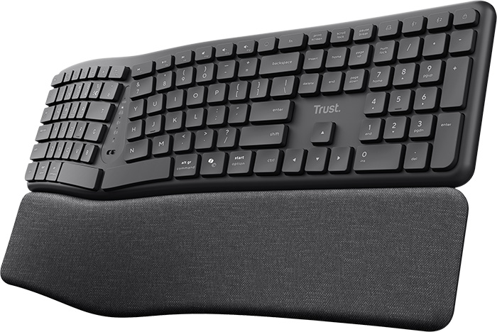 Teclado inalámbrico ergonómico multidispositivo Trust Keyra
