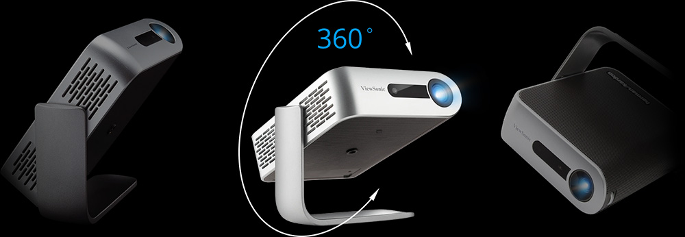 Proyector Portátil Smart LED ViewSonic M1+ con altavoces Harman Kardon®, Proyección en todas direcciones