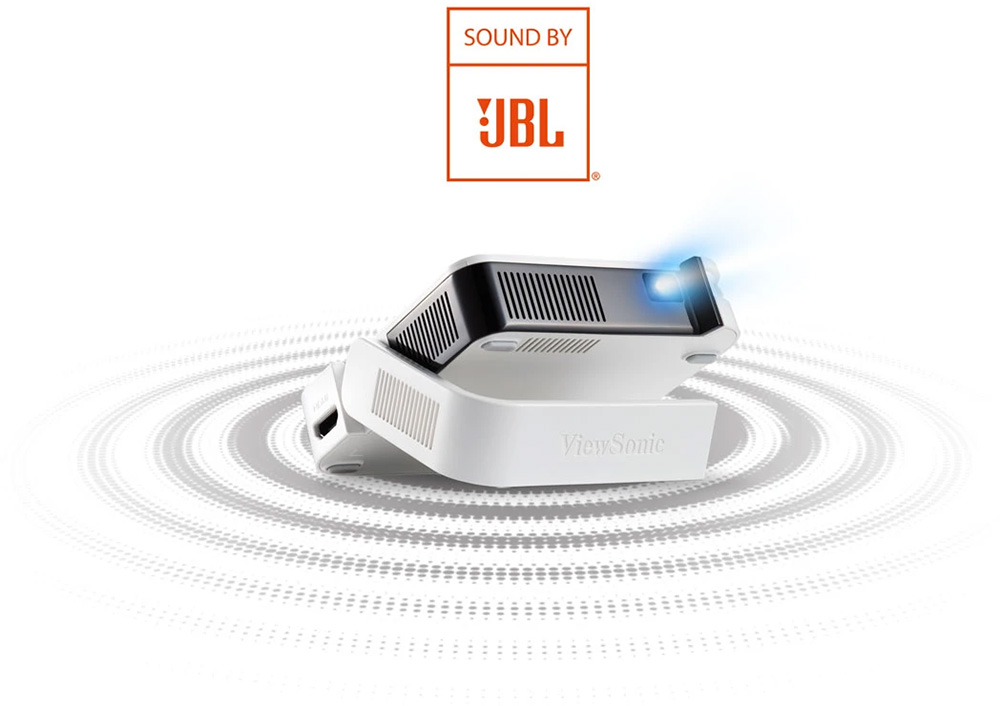 Proyector de bolsillo LED Viewsonic M1 mini, SOUND BY JBL