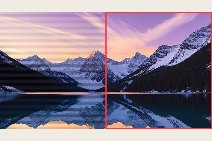 Comparación de imagen con Flicker Safe para reducir el parpadeo en la pantalla del monitor LG 22U401A-B