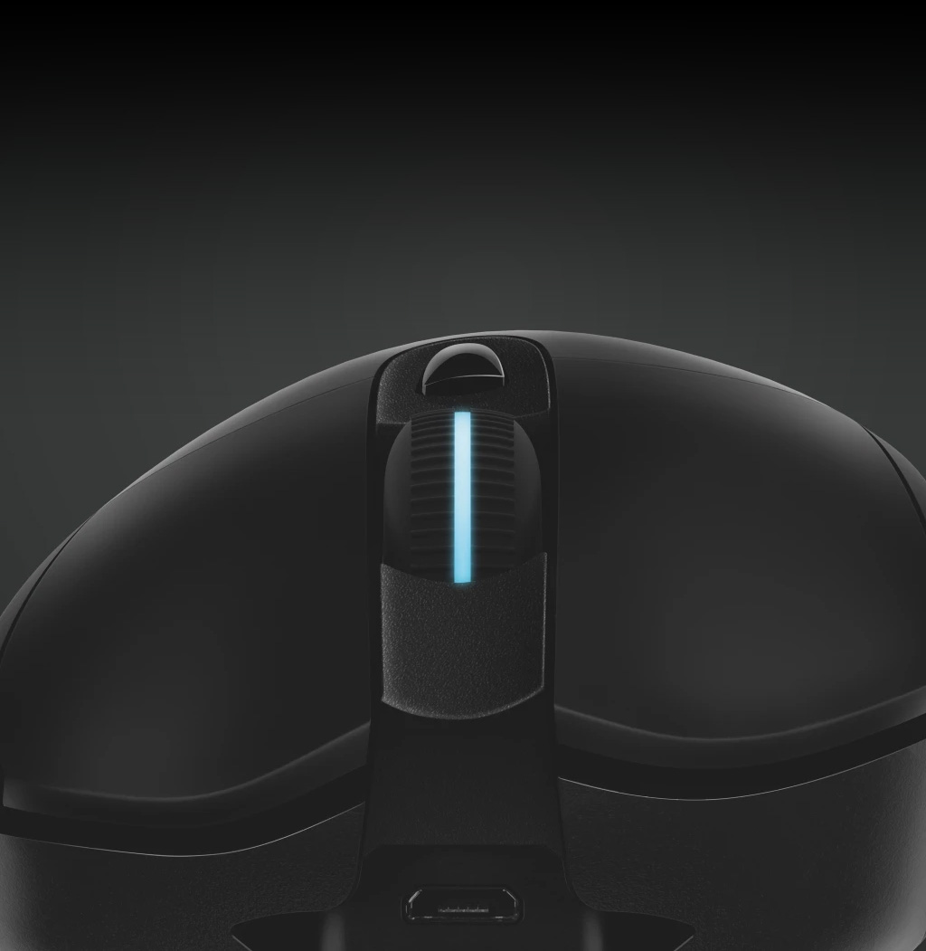 Vista frontal en primer plano del Mouse Logitech G703 LIGHTSPEED