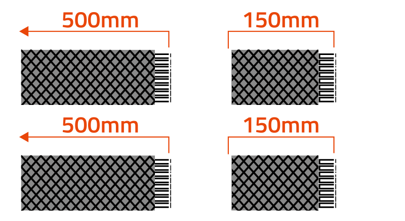 Largo del Conector PCI-E (6+2pines): 1x 500mm + 150mm, 1x 500mm + 150mm