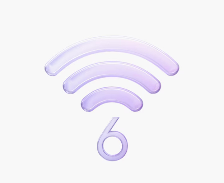Simbolo Wi-Fi y el número 6.