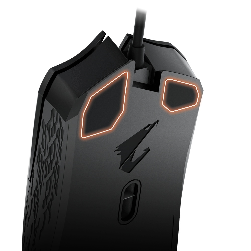 Mouse Gigabyte AORUS M3, detalle de la BASE DEL MOUSE DE TEFLÓN