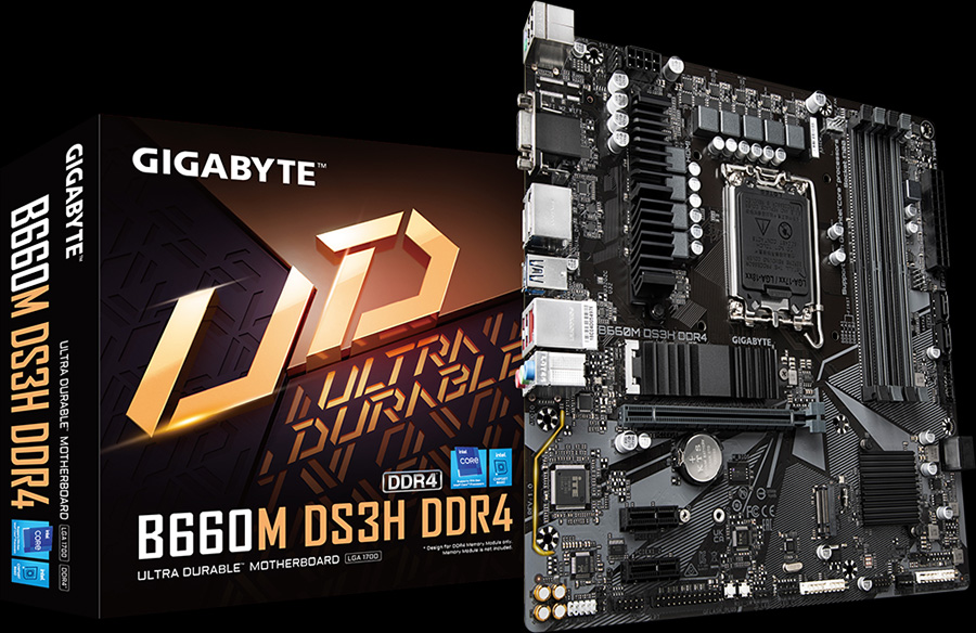 Motherboard Gigabyte B660M DS3H DDR4 & Box - Hero Image