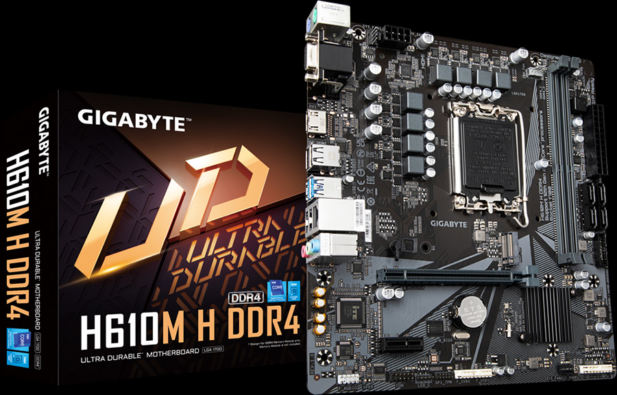 Motherboard Gigabyte H610M H DDR4 & Box - Hero Image