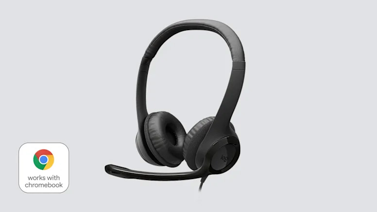 Auriculares Logitech H390 USB-C negros con micrófono, compatibles con Chromebook, la opción ideal para vos