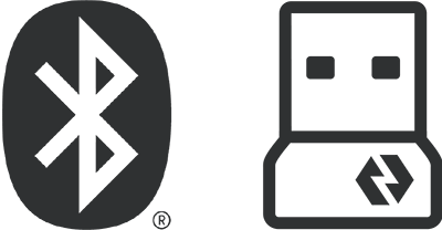 Logo Bluetooth® y Receptor USB Logi Bolt