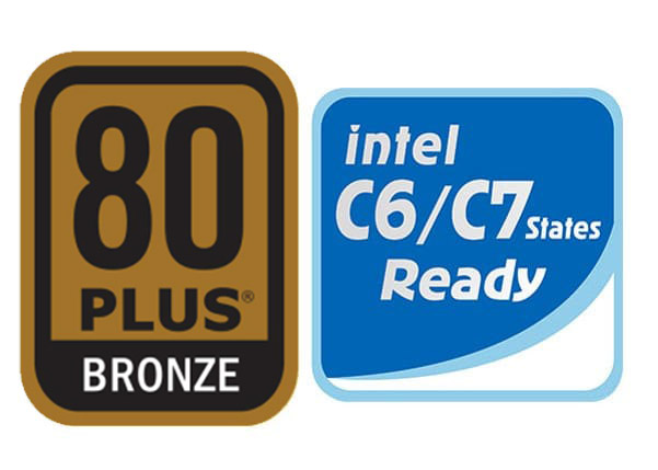 Certificado 80 PLUS® Bronze y preparado para los estados Intel C6/C7