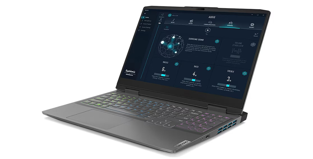 Lenovo LOQ 15IRH8 con interfaz de usuario de Nahimic Audio en pantalla