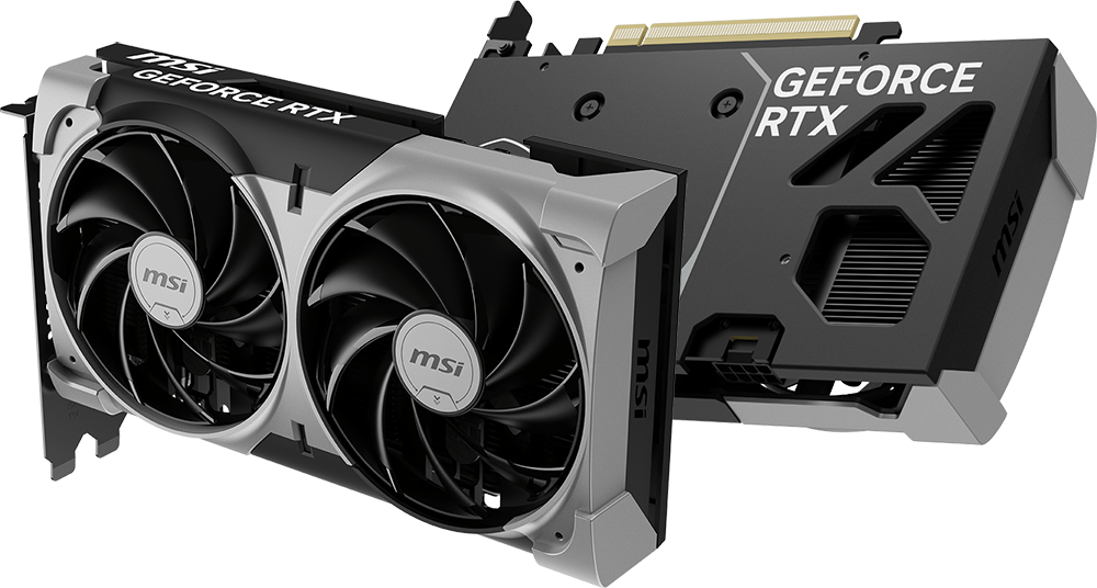 Vista frontal y trasera de la Placa de video MSI GeForce RTX™ 5050 8G VENTUS 2X OC