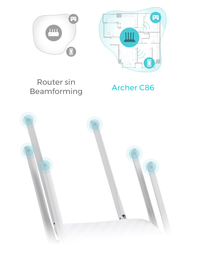 Archer-C86_D1 Cobertura más amplia en todo tu hogar