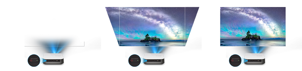 Proyector Smart LED portátil Full HD ViewSonic M2e con altavoces Harman Kardon®, Fácil instalación en segundos