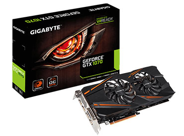 Placa de Video Gigabyte GeForce® GTX 1070 WINDFORCE OC 8G