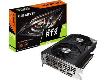 Placa de video Gigabyte GeForce RTX™ 3060 WINDFORCE OC 12G