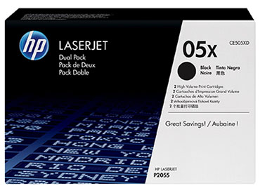 Tóner Original HP LaserJet 05X de Alto rendimiento Negro (CE505XD) - Paquete de 2