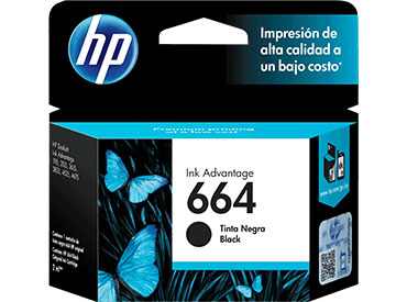 Cartucho de Tinta HP 664 Negra Original (F6V29AL)