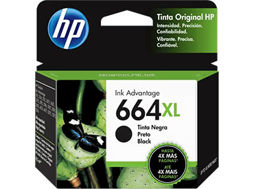 Cartucho de Tinta HP 664XL Negra Original (F6V31AL)