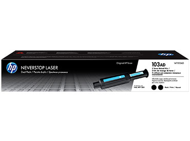 Kit Dual Pack de recarga de tóner original HP Laser 103AD negro (W1103AD)