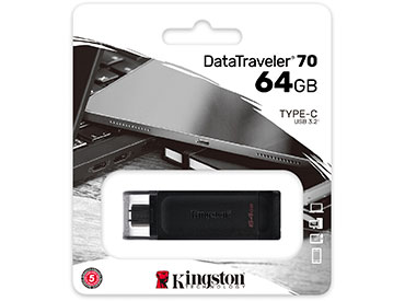 Pen Drive Kingston DataTraveler® 70 64GB USB-C