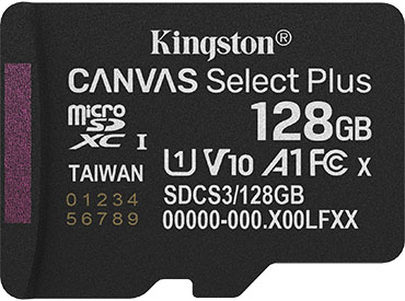 Tarjeta de memoria microSD Kingston Canvas Select Plus SDCS3 128GB con Adaptador