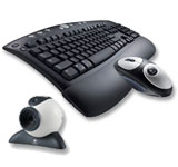 Logitech Access Trio - Teclado y Mouse Inalambricos + Webcam con Mic