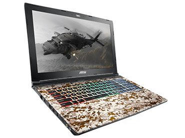 Notebook MSI GE62 7RE Camo Squad LE i7 - 16GB - 128GB + 1TB - GTX 1050Ti - W10