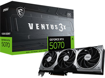 Placa de video MSI GeForce RTX™ 5070 12G VENTUS 3X OC