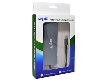 Nisuta Docking USB-C 3.1 a HDMI - Red - HUB USB 3.0 - Lector de Tarjetas (NSUCD2)